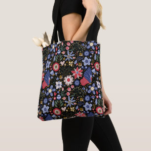 Butterflies och Flowers tote bags Tygkasse