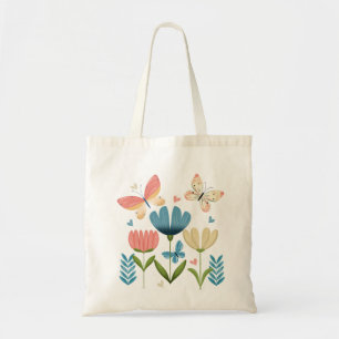 Butterflies och Flowers Tygkasse