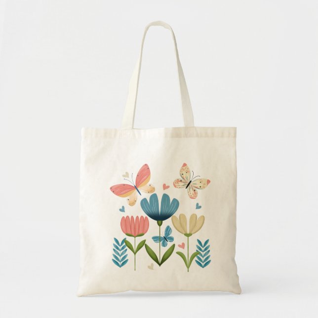 Butterflies och Flowers Tygkasse (Framsidan)
