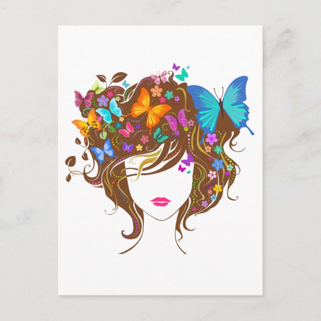 Butterflies och Flowers Vykort (Framsida)