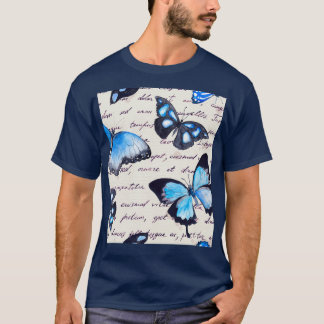 Butterflies och handskriven textanteckning t shirt