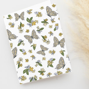 Butterflies och Honeysuckle Mönster Blank Tack Kort