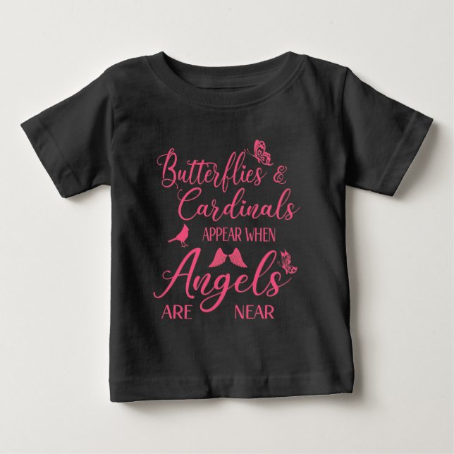 Butterflies och kardinaler uppträder när gel är nä t shirt (Framsida)