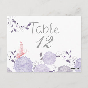 Butterflies och Lavender Chrysanthemum Bord Card Vykort
