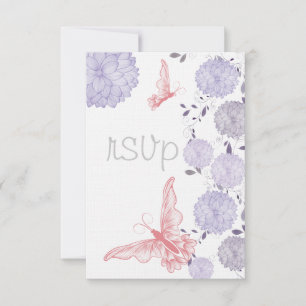 Butterflies och Lavender Chrysanthemum OSA Kort