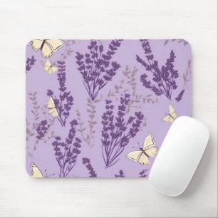 Butterflies och Lavender Flowers Musmatta