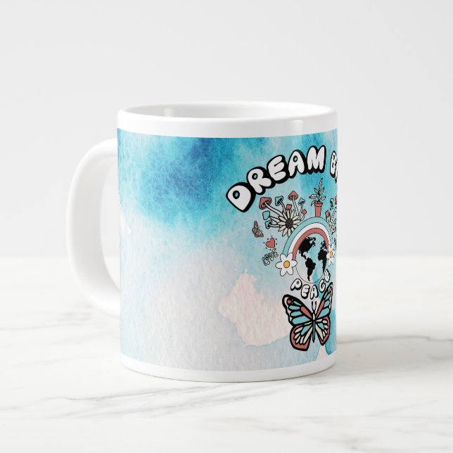 Butterflies och Mushroom Dream Big Positive Inspo Jumbo Mugg (Framsida vänster)