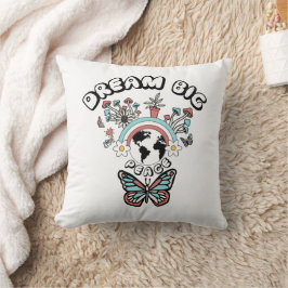 Butterflies och Mushroom Dream Big Positive Inspo Kudde