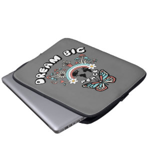 Butterflies och Mushroom Dream Big Positive Inspo Laptop Fodral