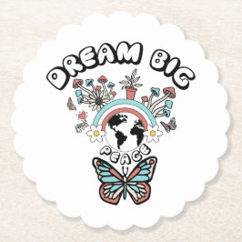 Butterflies och Mushroom Dream Big Positive Inspo Underlägg Papper