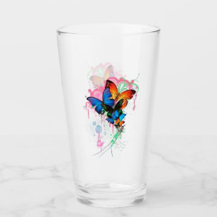 Butterflies och Paint Splatter Glaskopp