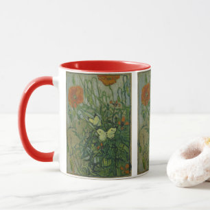 Butterflies och Poppies av Vincent van Gogh Mugg