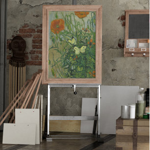 Butterflies och Poppies av Vincent van Gogh Poster