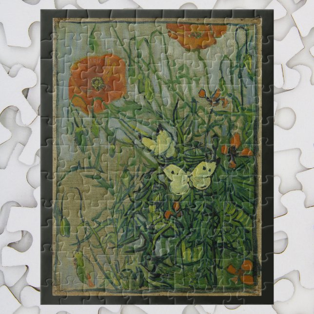 Butterflies och Poppies av Vincent van Gogh Pussel (Skapare uppladdad)