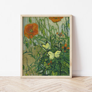 Butterflies och Poppies   Vincent van Gogh Poster