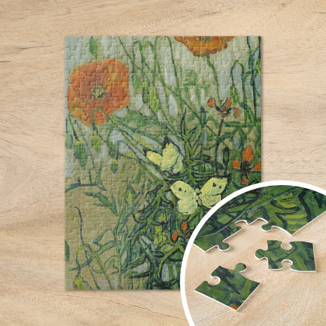 Butterflies och Poppies | Vincent van Gogh Pussel (Skapare uppladdad)