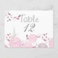 Butterflies och Rosa Chrysanthemums Bord Card