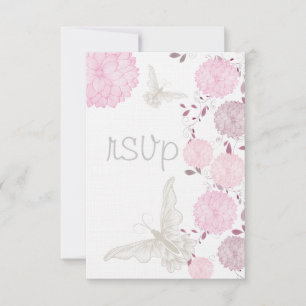 Butterflies och Rosa Chrysanthemums OSA Kort