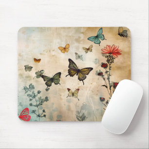 Butterflies och Vår blommor Musmatta