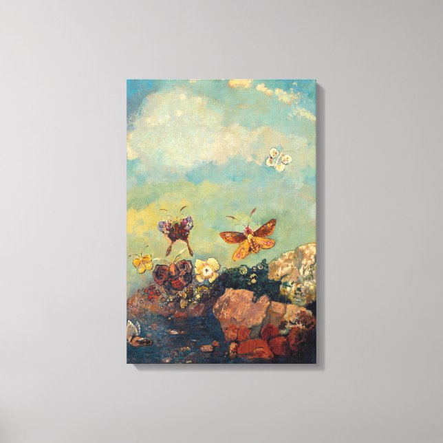 Butterflies | Odilon Redon Canvastryck (Framsida)