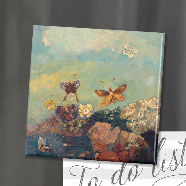 Butterflies | Odilon Redon Magnet (Skapare uppladdad)