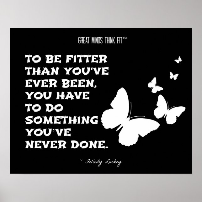 Butterflies of Fitness Motivation: Black White 005 Poster (Framsidan)