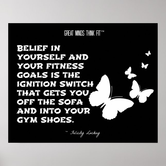 Butterflies of Fitness Motivation: Black White 009 Poster (Framsidan)