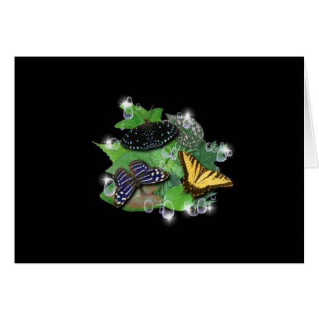 Butterflies on Löv Hälsningskort (Framsidan Horizontal)