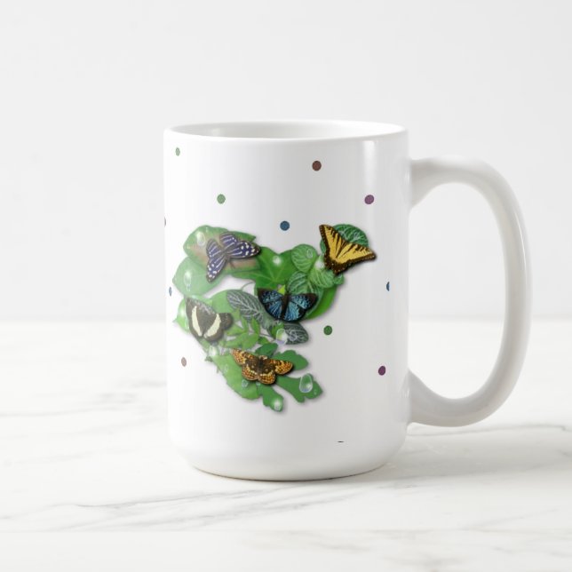 Butterflies on Löv Kaffemugg (Höger)