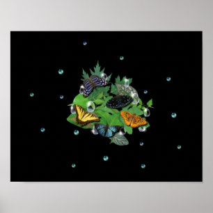 Butterflies on Löv Poster