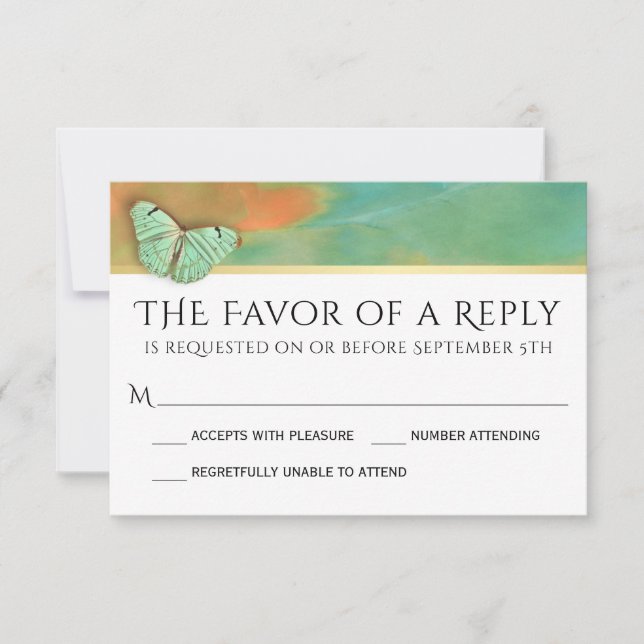 Butterflies on Southwest Färg Bröllop OSA Kort (Framsida)