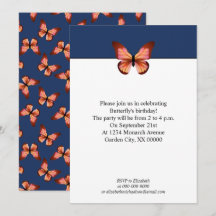 Butterflies Orange Rosa Black Mönster Party