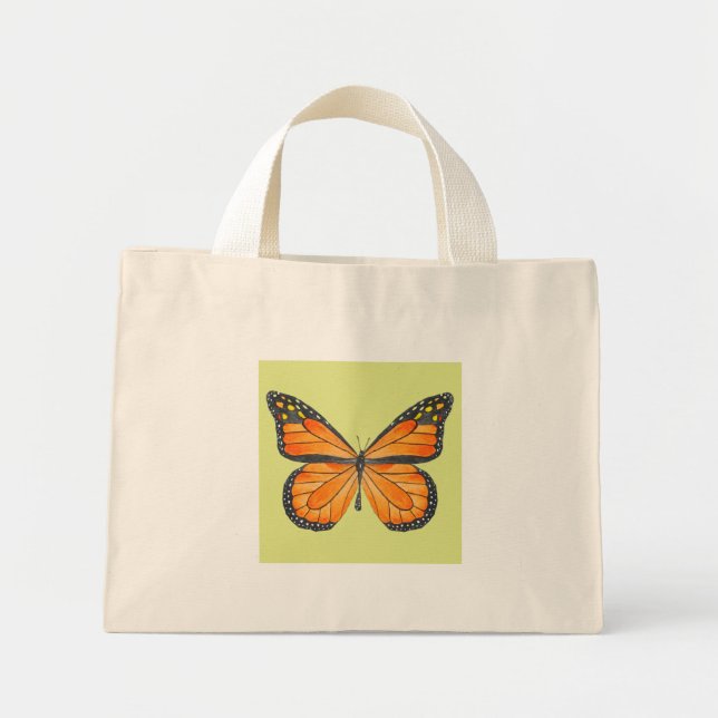 Butterflies på en regnig Tote Mini Tygkasse (Framsidan)