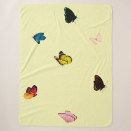 Butterflies på Gult Sherpa Blanket