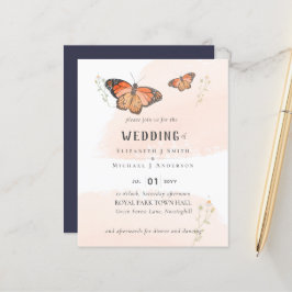 Butterflies Paradise Watercolor WEDDING-inbjudan