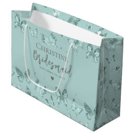 Butterflies Pastel Mint Grönt Glittery Luxury