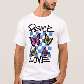 Butterflies Peace And Love streetwear T Shirt