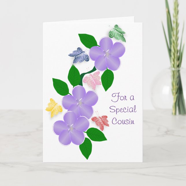 Butterflies Personlig Cousin Birthday Kort (Framsida)