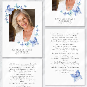 Butterflies Photo Funeral Memorial Prayer Card Anteckningskort