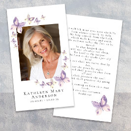 Butterflies Photo Funeral Memorial Prayer Card Visitkort