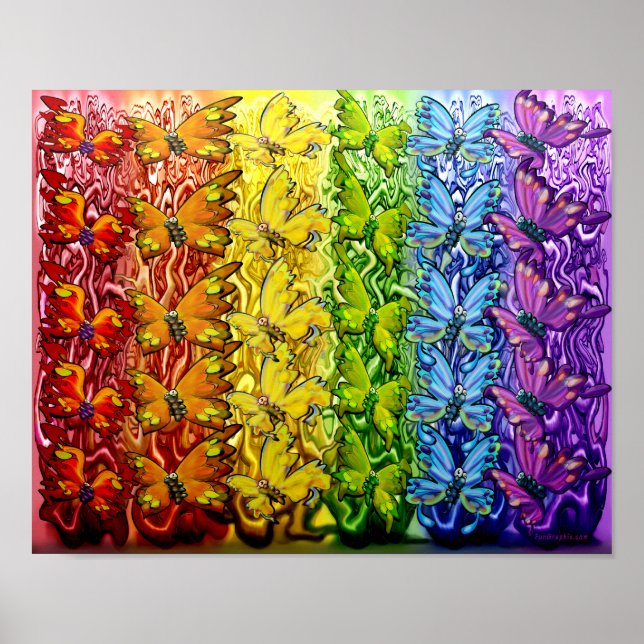 Butterflies Rainbow Poster (Framsidan)