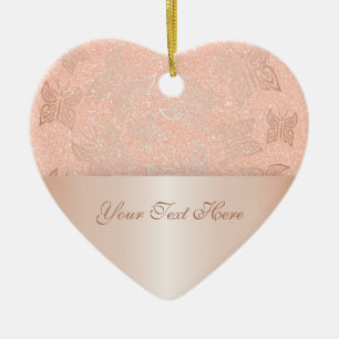Butterflies Ro Guld personalize Julgransprydnad Keramik