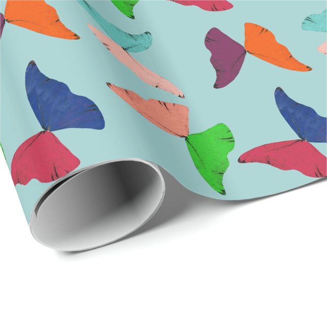 Butterflies ~Roll Gift Wrapping Papper CHANGE FÄRG Presentpapper (Rullad Hörn)