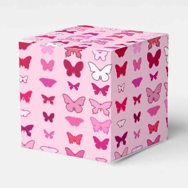 Butterflies, rosa- och fuchsischyrer presentaskar (Framsidan Sidan)