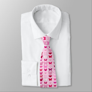 Butterflies, rosa- och fuchsischyrer slips