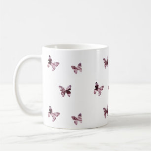 Butterflies Rosa Satin Fläder från honina Kaffemugg
