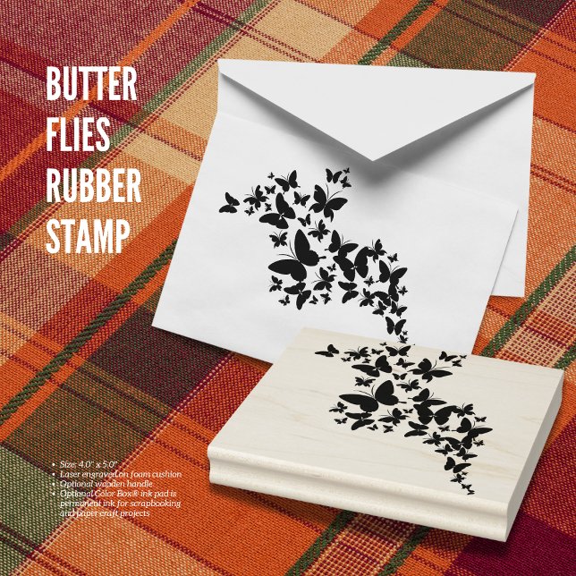 Butterflies Rubber Frimärke Stämpel (Butterflies Rubber Stamp)