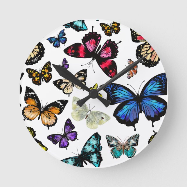 Butterflies Rund Klocka (Framsida)