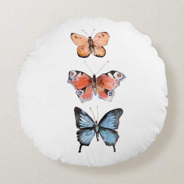 Butterflies Rund Kudde (Framsidan)