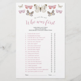 Butterflies sa att hon sa att Rosa Shower Game